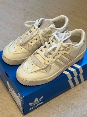 Adidas White/Grey Rivalry Low Sneakers